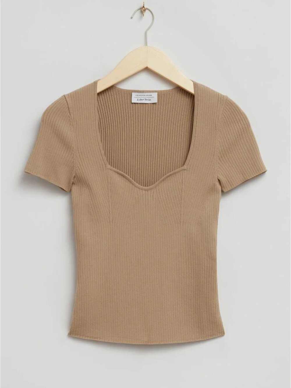 & Other Stories Knitted Sweetheart Neck Top - Large